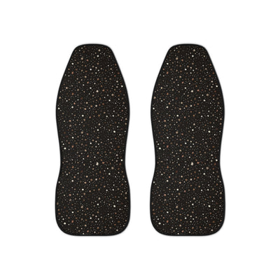 Black gold galaxy car seat covers, set of two front seat covers