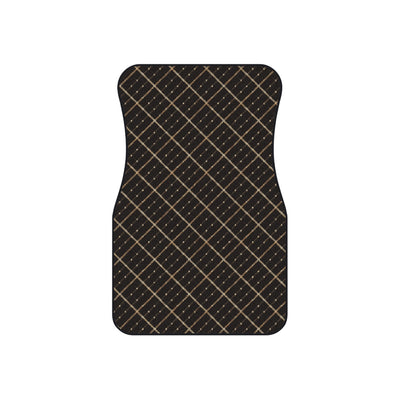Black gold plaid car mats, set of four, front and rear mats