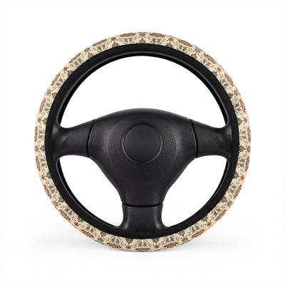 Boho forest print steering wheel cover, front view
