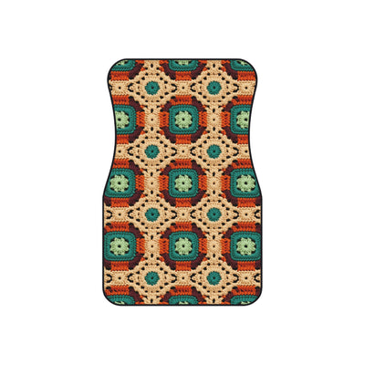 Boho Granny Crochet No. 2 car mats, set of four, front and rear mats
