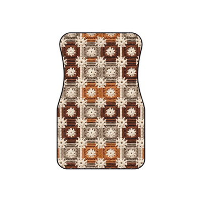 Boho Granny Crochet No. 5 car mats, set of four, front and rear mats