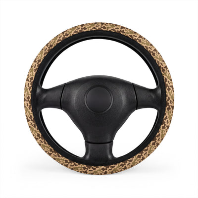 Brown camo steering wheel cover, on a steering wheel