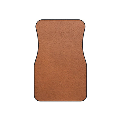 Brown leather look car mats, set of four, front and rear mats