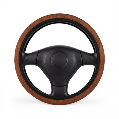 Brown rainbow glitter steering wheel cover, on a steering wheel