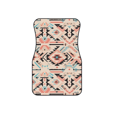 Cream pastel aztec car mats, set of four, front and rear mats
