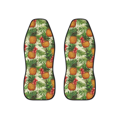 Hawaiian pineapple print car seat covers, set of two front seat covers
