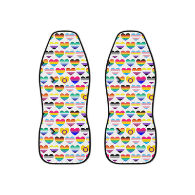 Interracial love pride car seat covers, set of two front seat covers