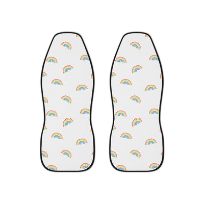 Mini rainbow pride car seat covers, set of two front seat covers