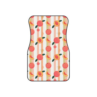Peach fruit print car mats, set of four, front and rear mats