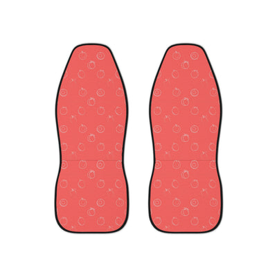 Pink fruit print car seat covers, set of two front seat covers