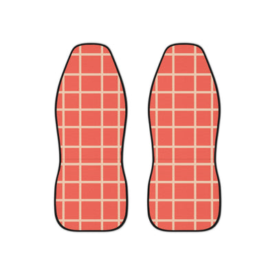 Pink gingham car seat covers, set of two front seat covers