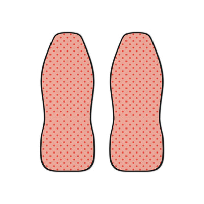 Pink polka dot car seat covers, set of two front seat covers