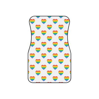 Rainbow heart pride car mats, set of four, front and rear mats