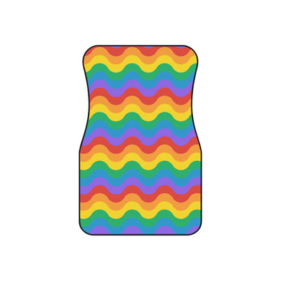 Rainbow wave pride car mats, set of four, front and rear mats