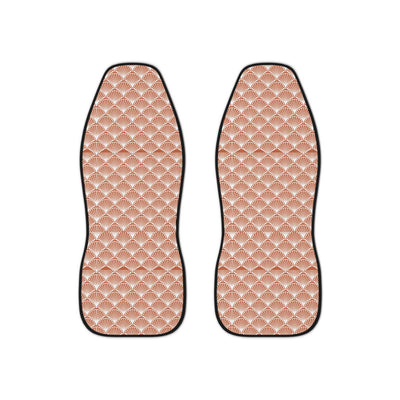 Retro seashell print car seat covers, set of two front seat covers