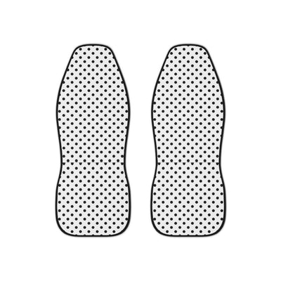 White big polka dot car seat covers, set of two front seat covers