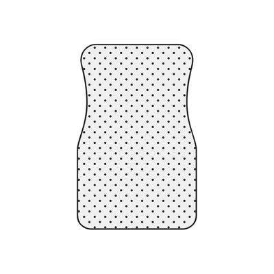 White polka dot car mats, set of four, front and rear mats