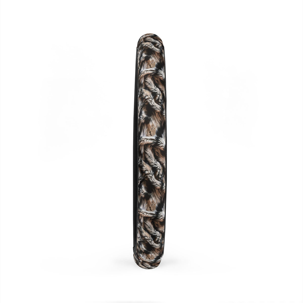 Beige black fur look steering wheel cover, product view 5
