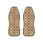Beige boho medallion car seat covers, set of two front seat covers
