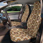Beige boho medallion car seat covers, product view 3