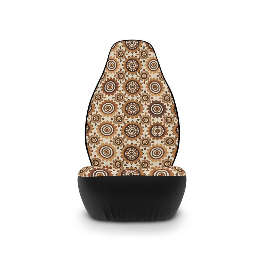 Beige boho medallion car seat covers, product view 4
