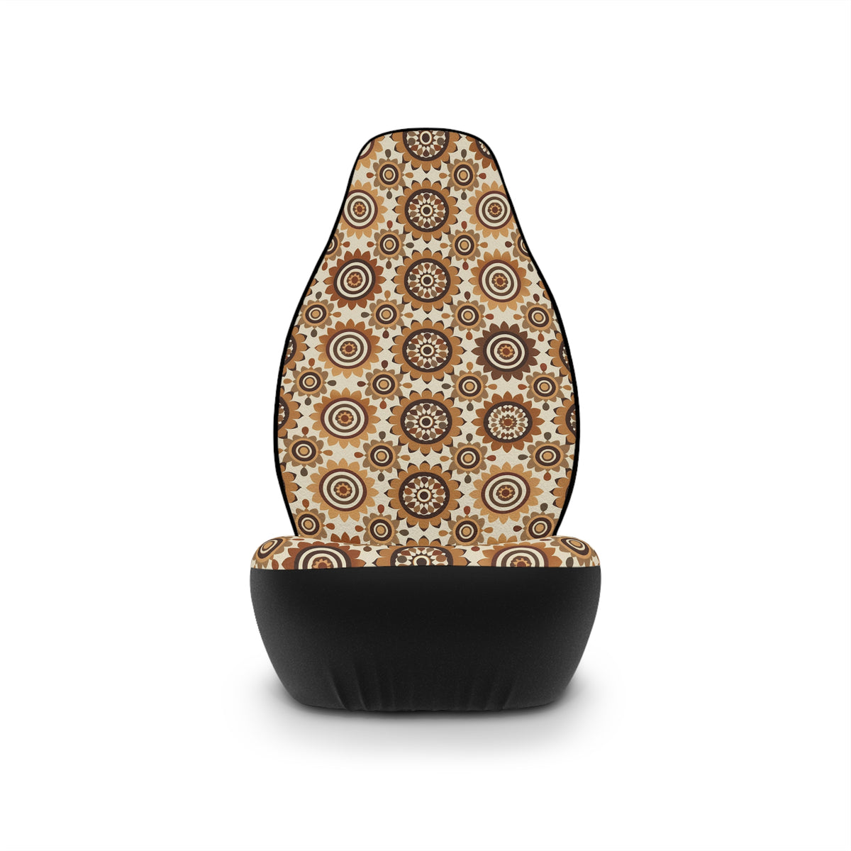 Beige boho medallion car seat covers, product view 4