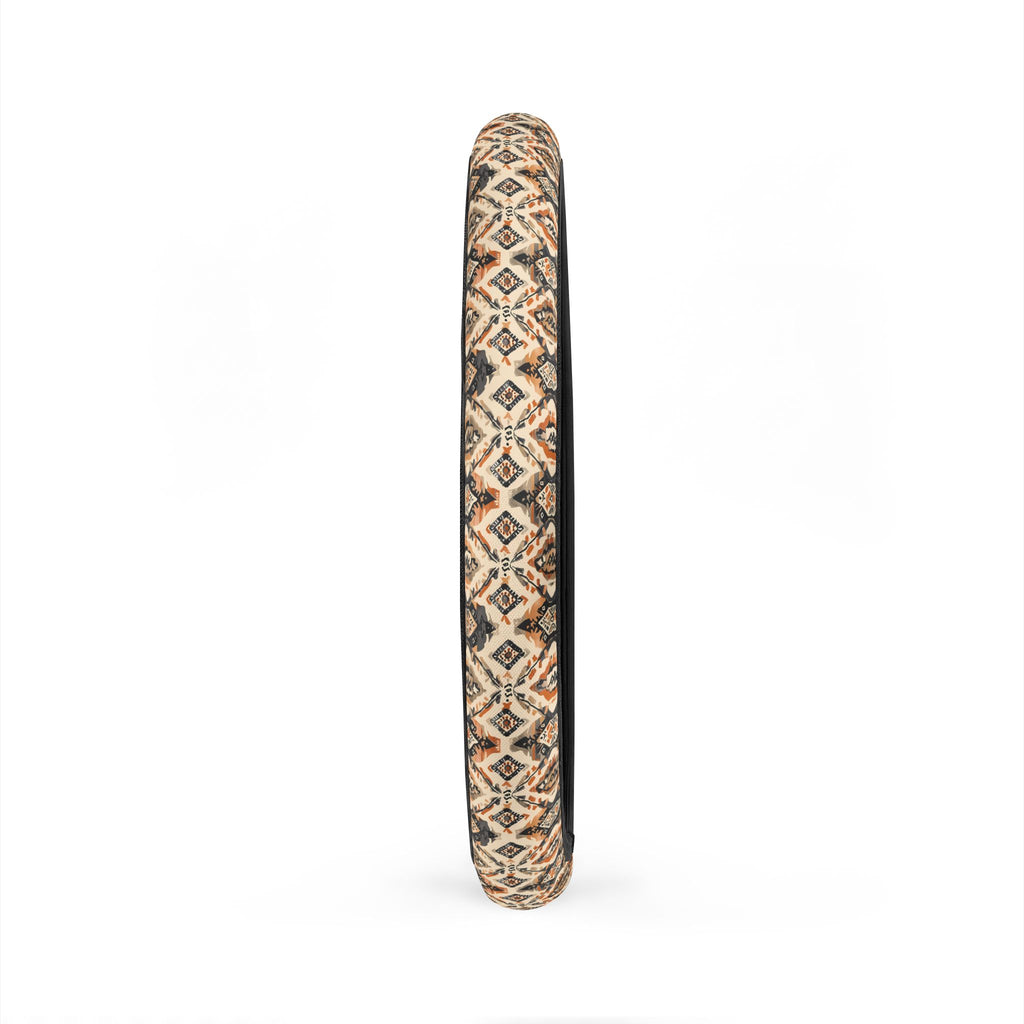 Beige boho medallion steering wheel cover, product view 5