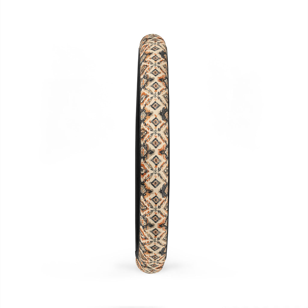 Beige boho medallion steering wheel cover, product view 6