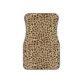 Beige brown giraffe print car mats, set of four, front and rear mats
