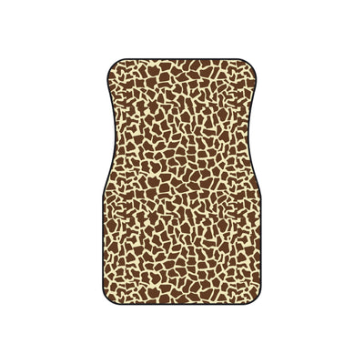 Beige brown giraffe print car mats, set of four, front and rear mats