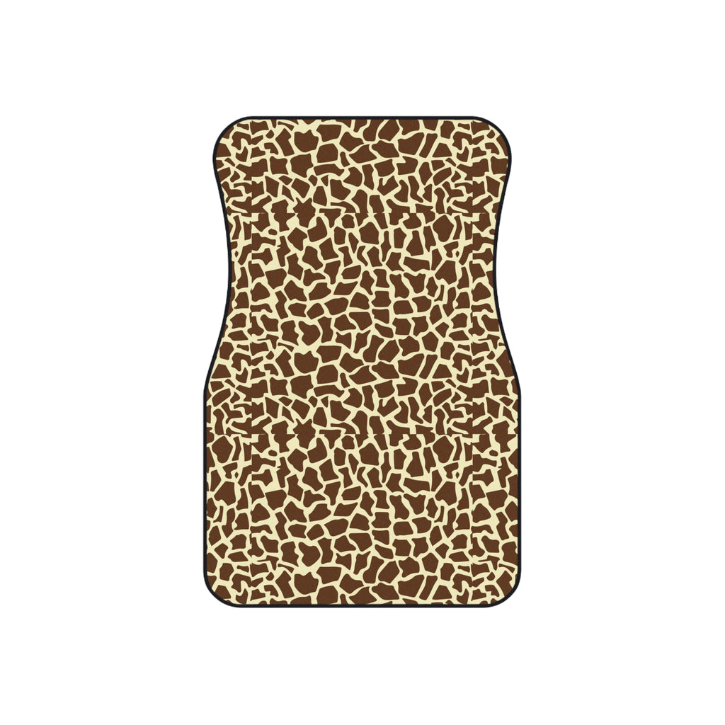 Beige brown giraffe print car mats, product view 3