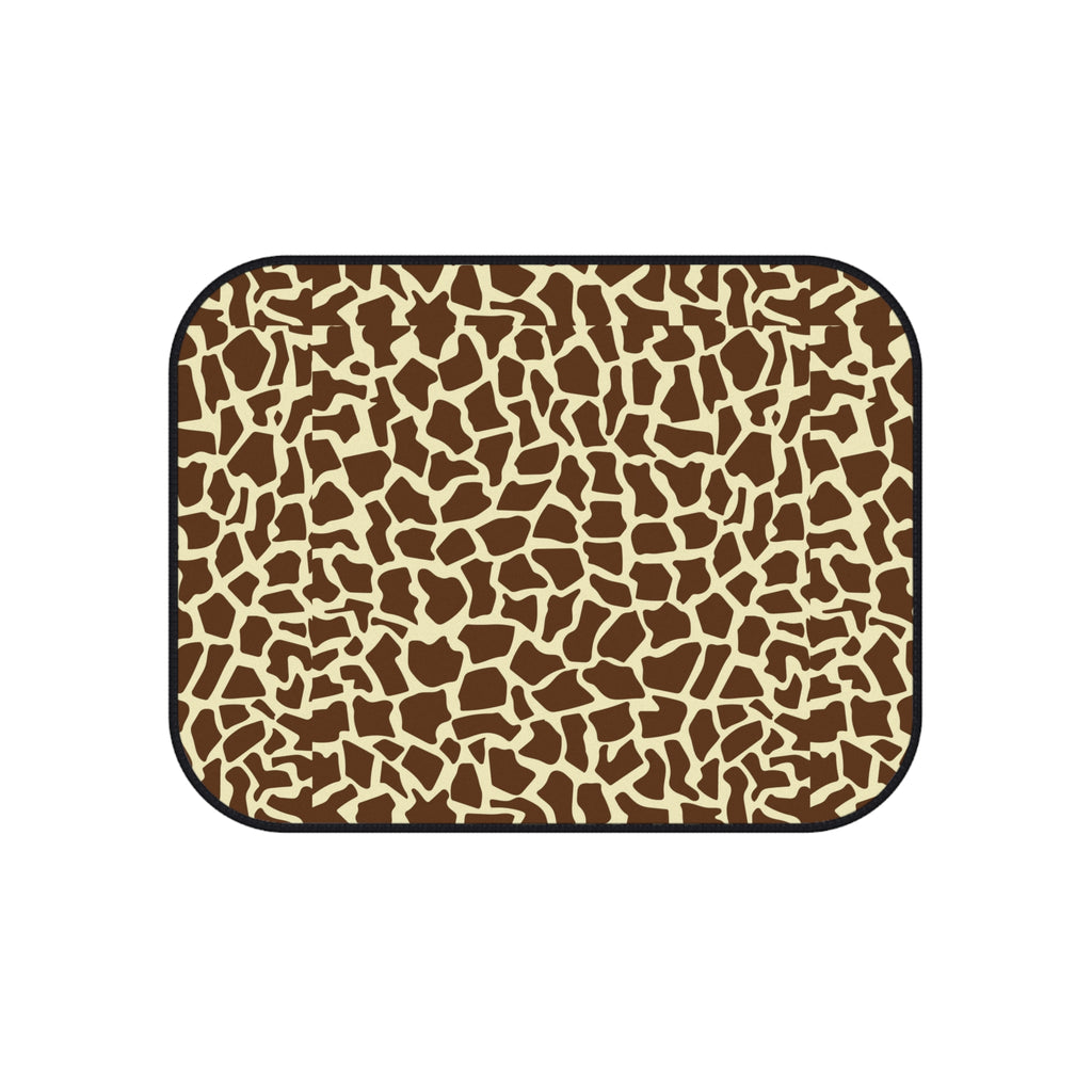 Beige brown giraffe print car mats, product view 4