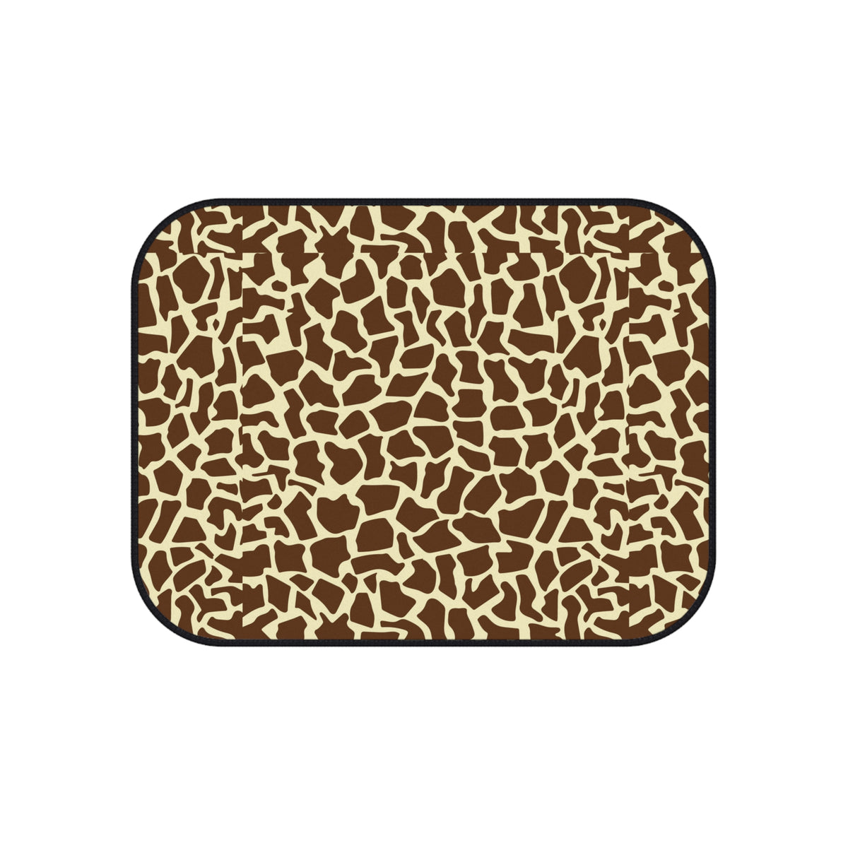 Beige brown giraffe print car mats, product view 4