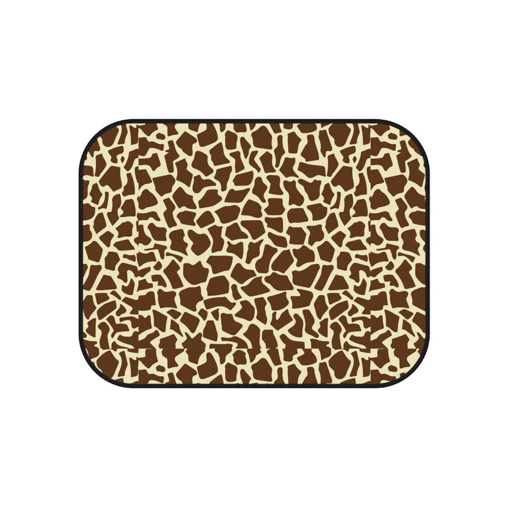 Beige brown giraffe print car mats, product view 5