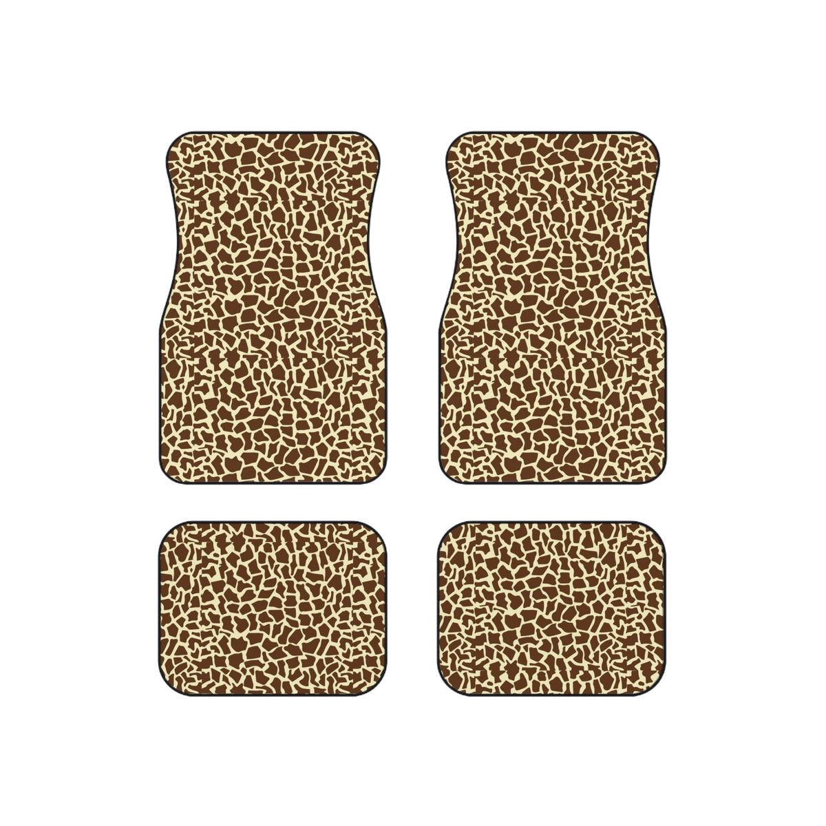 Beige brown giraffe print car mats, product view 6