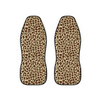Beige brown giraffe print car seat covers, set of two front seat covers