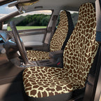 Beige brown giraffe print car seat covers, product view 3