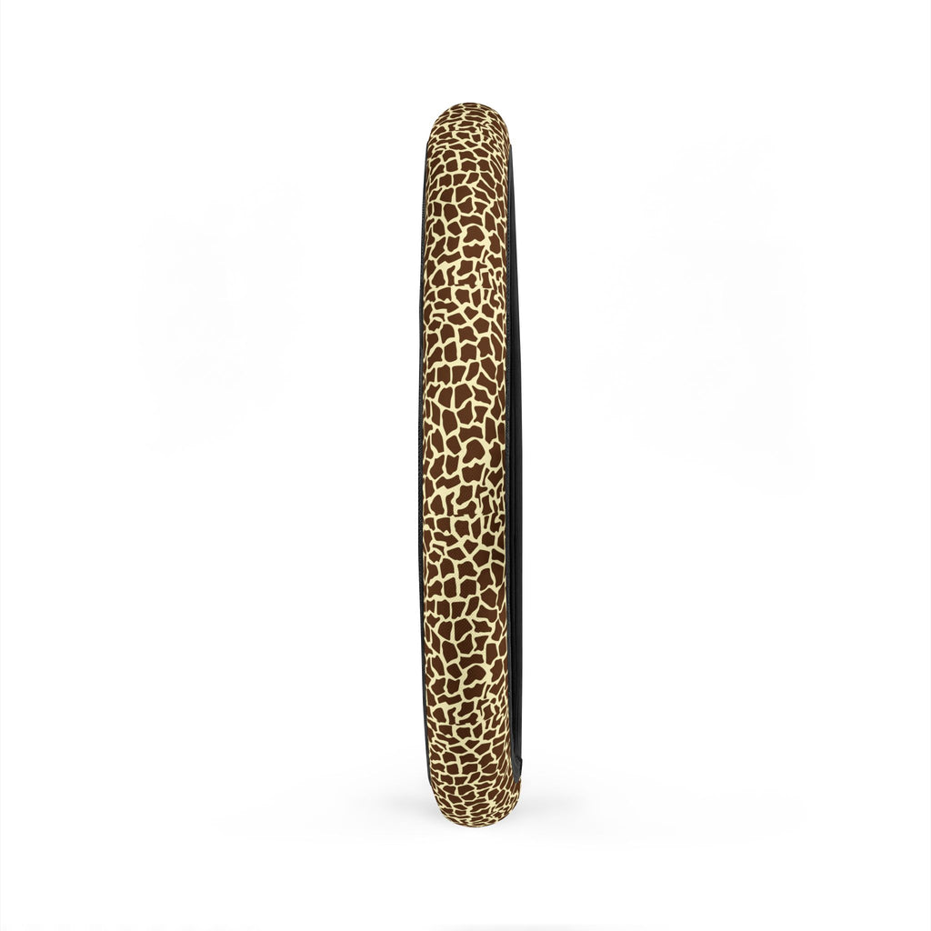 Beige brown giraffe print steering wheel cover, product view 5
