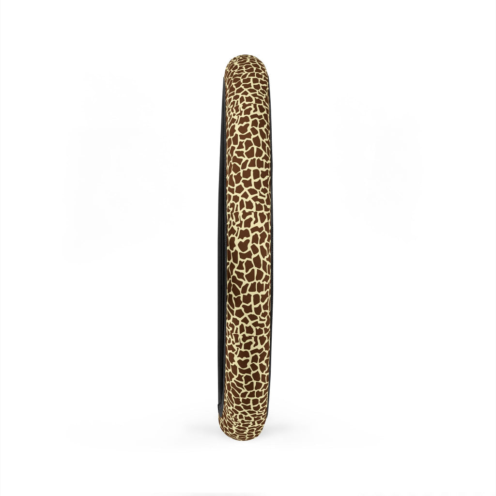 Beige brown giraffe print steering wheel cover, product view 6