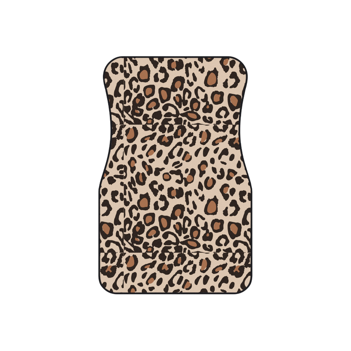 Beige brown leopard print car mats, product view 3