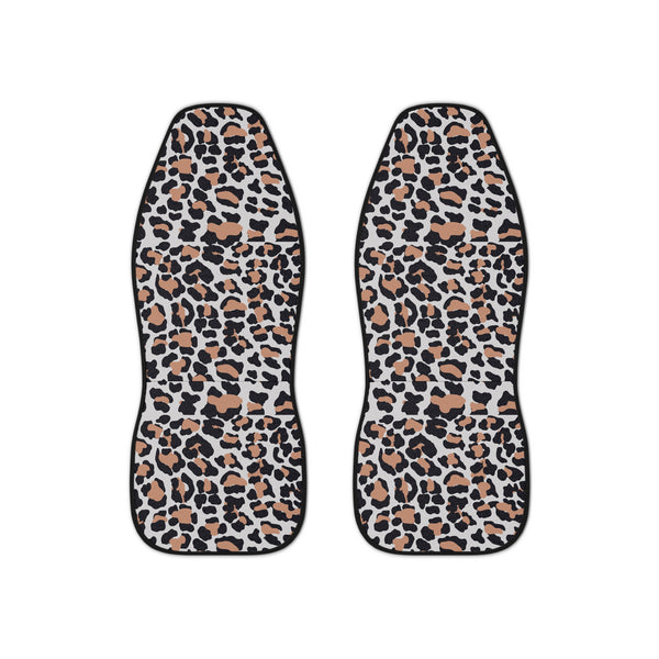 Beige Brown Leopard Print Car Seat Covers
