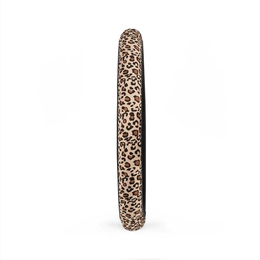Beige brown leopard print steering wheel cover, product view 5