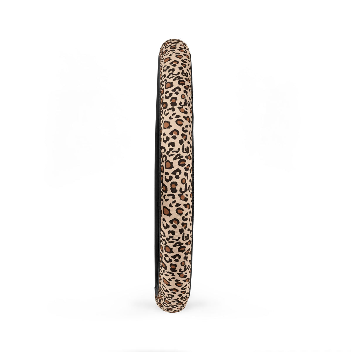 Beige brown leopard print steering wheel cover, product view 6