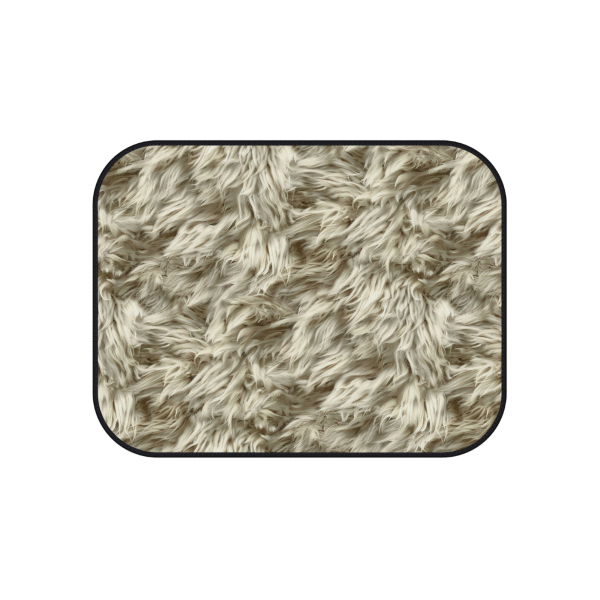 Beige fur look car mats, product view 4