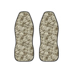Beige fur look car seat covers, set of two front seat covers
