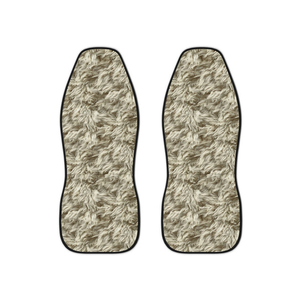 Beige Fur Look Car Seat Covers