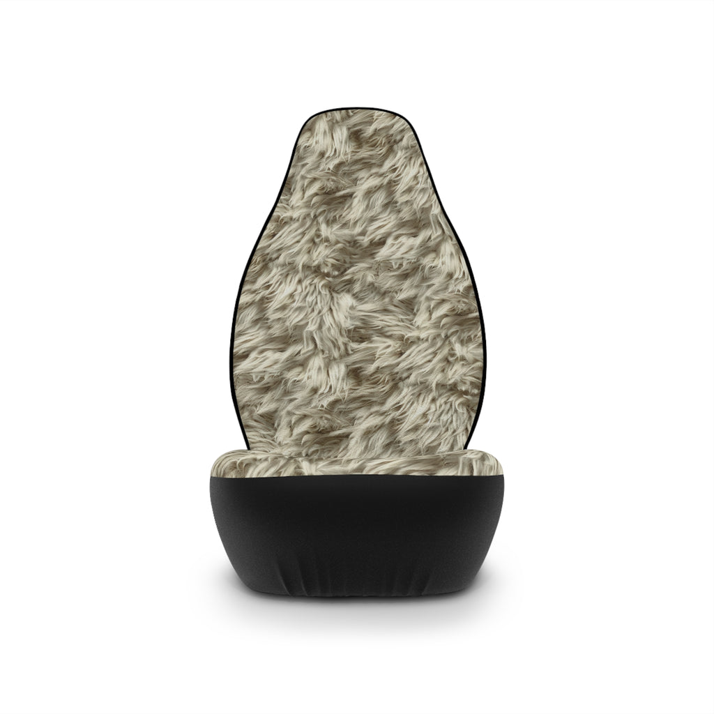 Beige fur look car seat covers, product view 4