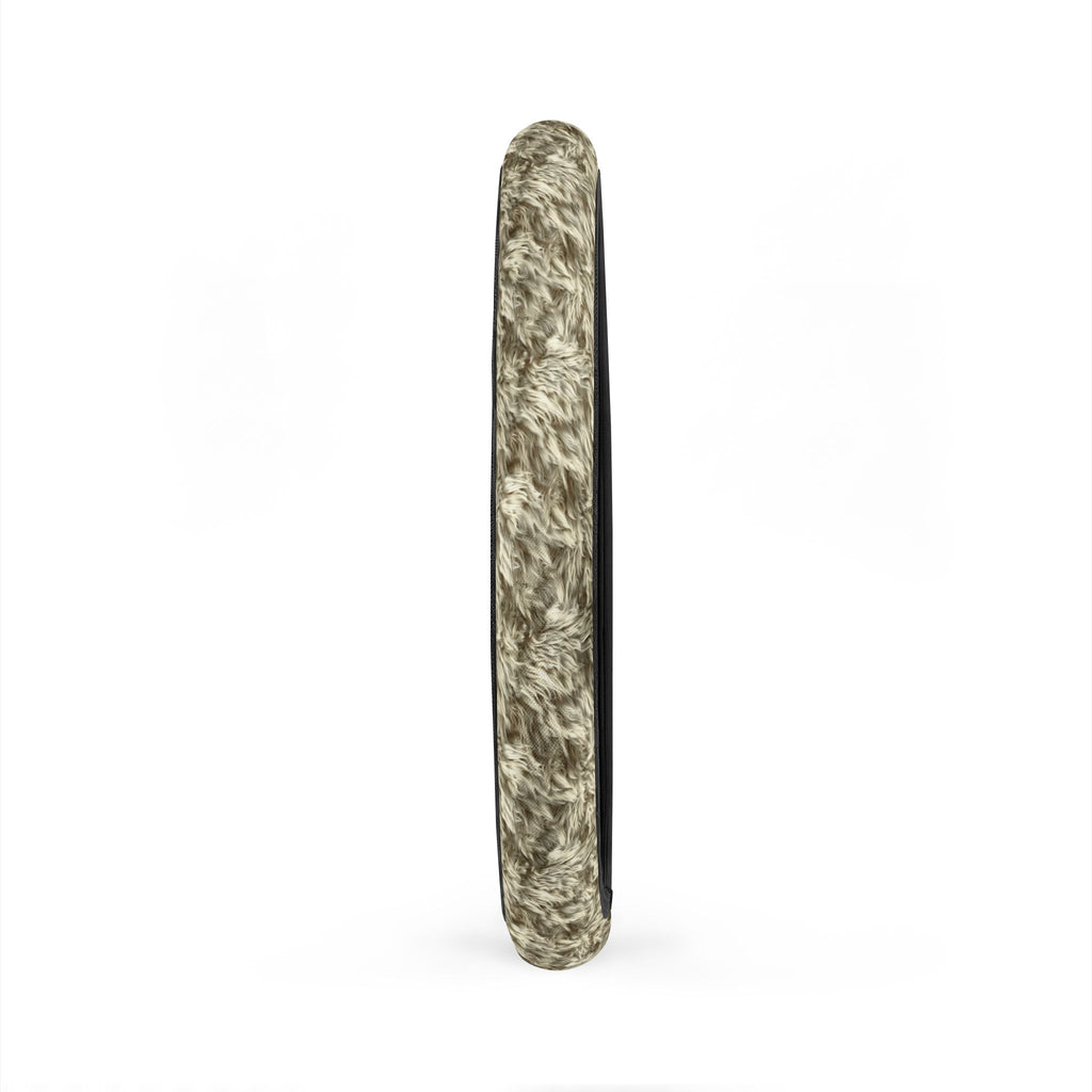 Beige fur look steering wheel cover, product view 5