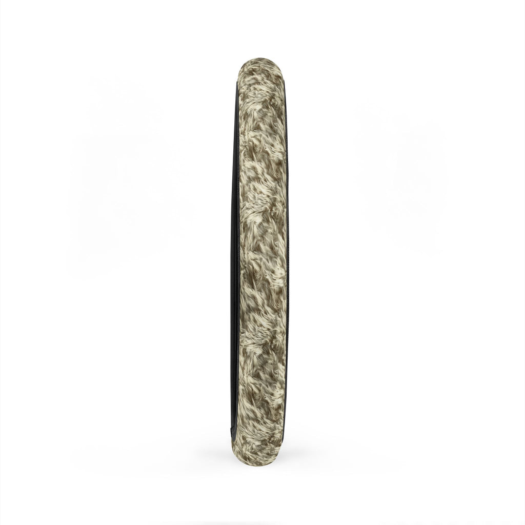 Beige fur look steering wheel cover, product view 6