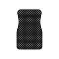 Black big polka dot car mats, set of four, front and rear mats